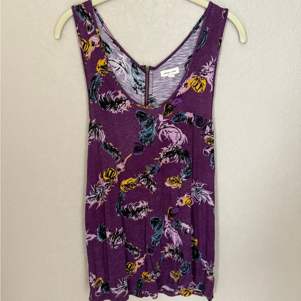 Silence + Noise Purple Floral Women's Top